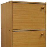 Standard Natural Triple Door Verticle Book Shelf - Homeroots - Flyclothing LLC
