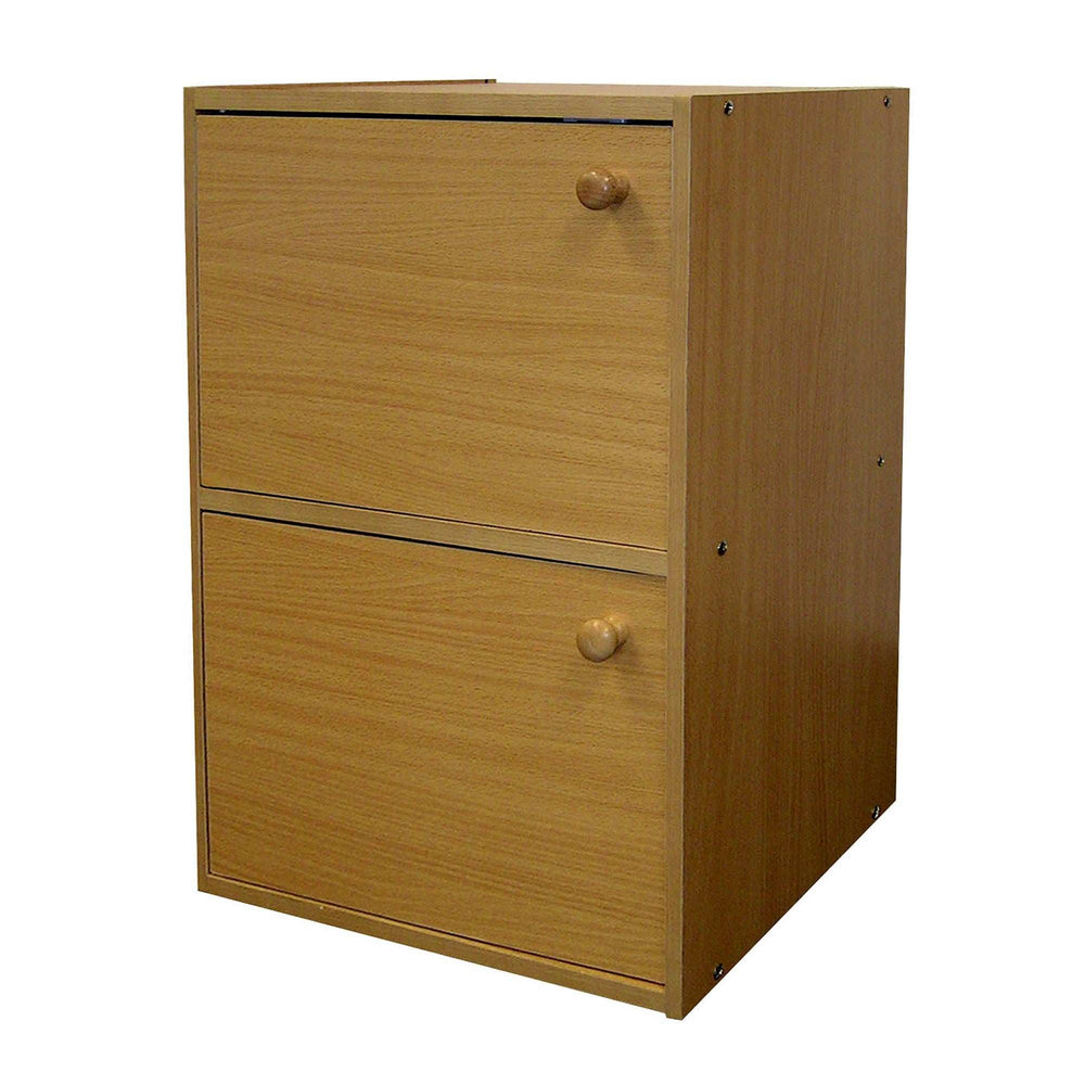 Standard Natural Double Door Verticle Book Shelf - Homeroots - Flyclothing LLC