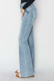 RISEN Full Size High Rise Raw Cut Hem Bootcut Jeans - Trendsi - Flyclothing LLC