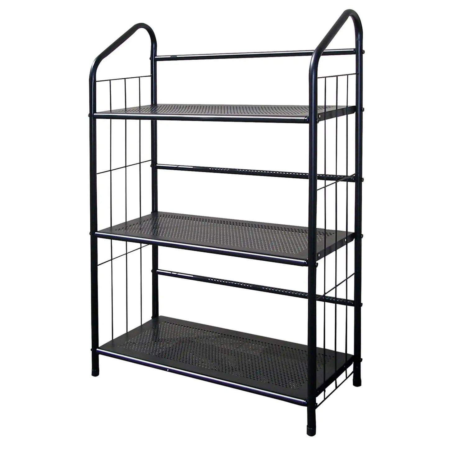 Black 3 Shelf Metal Standing Book Shelf - Homeroots - Flyclothing LLC