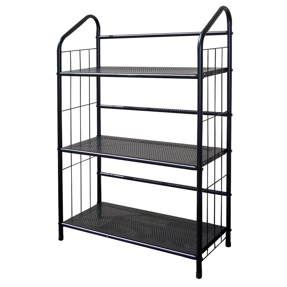 Black 3 Shelf Metal Standing Book Shelf - Homeroots - Flyclothing LLC