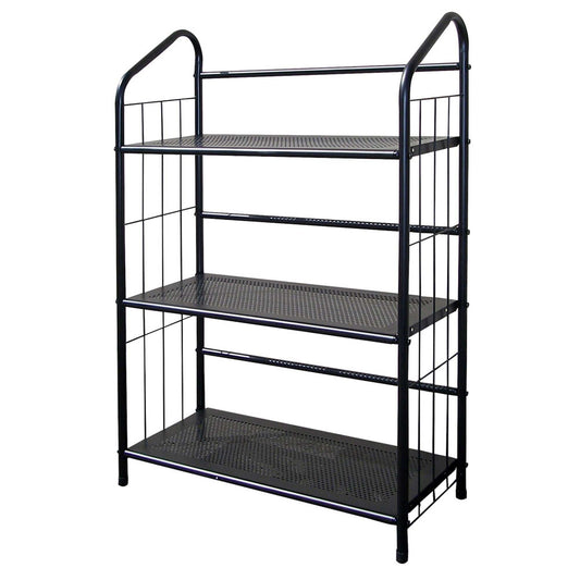 Black 3 Shelf Metal Standing Book Shelf - Homeroots - Flyclothing LLC