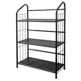 Black 3 Shelf Metal Standing Book Shelf - Homeroots