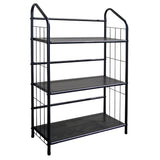 Black 3 Shelf Metal Standing Book Shelf - Homeroots
