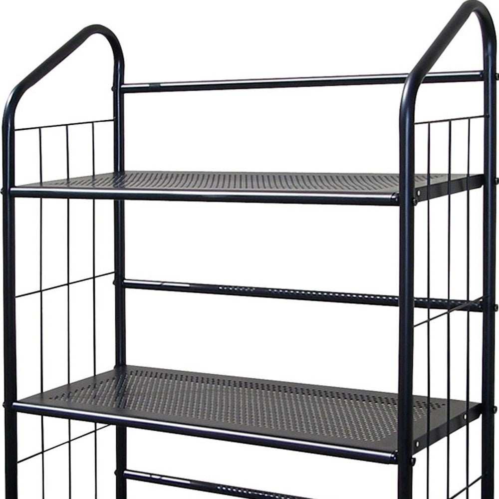 Black 3 Shelf Metal Standing Book Shelf - Homeroots - Flyclothing LLC