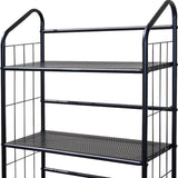 Black 3 Shelf Metal Standing Book Shelf - Homeroots