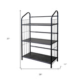 Black 3 Shelf Metal Standing Book Shelf - Homeroots - Flyclothing LLC