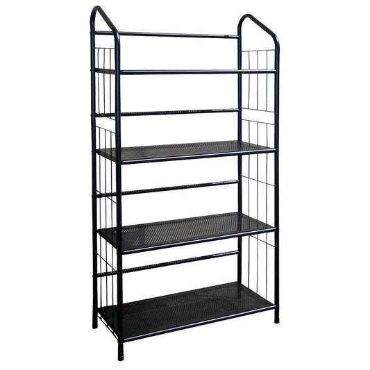 Black Four Shelf Metal Standing Book Shelf - Homeroots - Flyclothing LLC