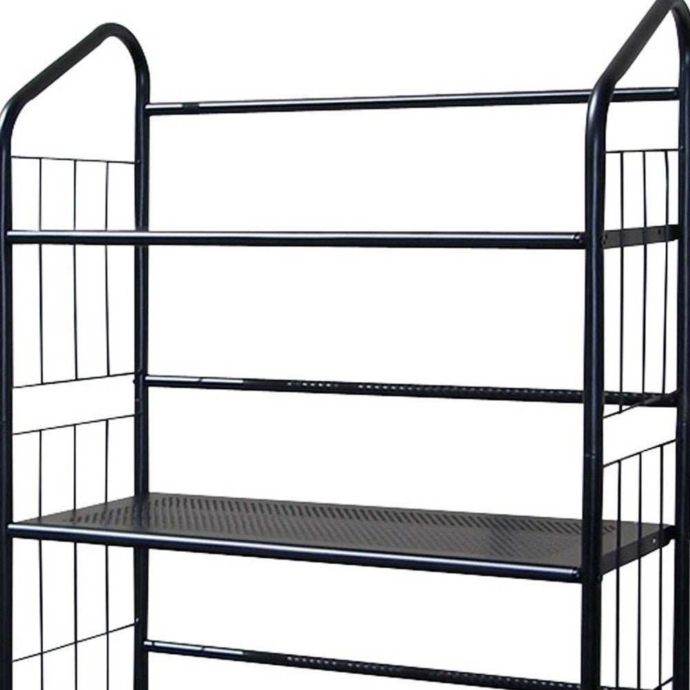 Black Four Shelf Metal Standing Book Shelf - Homeroots - Flyclothing LLC