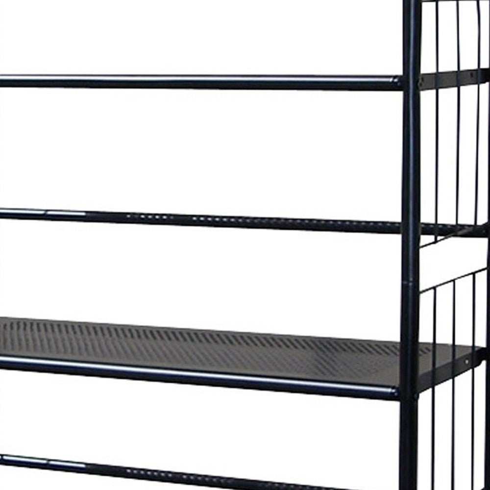 Black Four Shelf Metal Standing Book Shelf - Homeroots - Flyclothing LLC