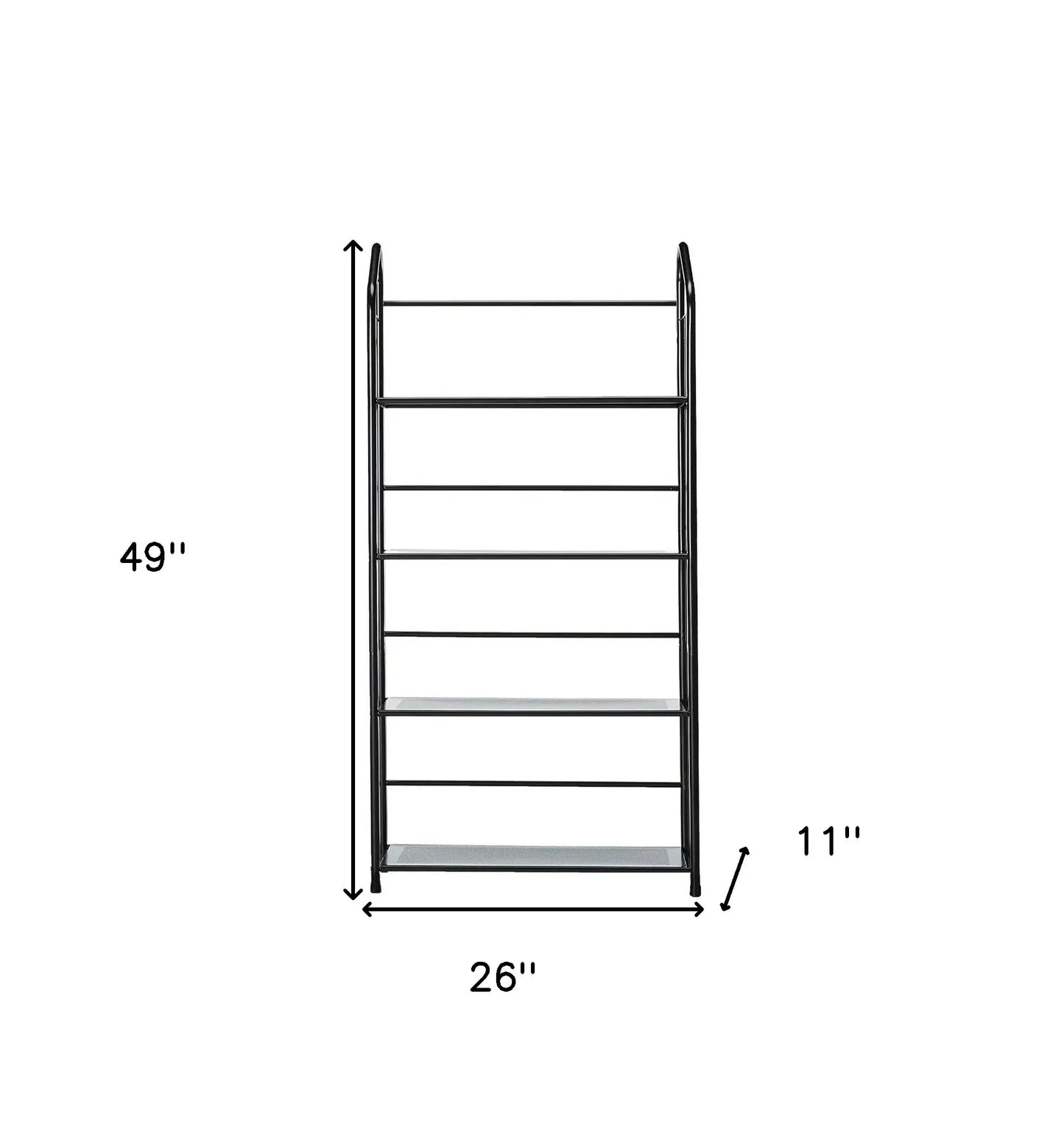 Black Four Shelf Metal Standing Book Shelf - Homeroots - Flyclothing LLC
