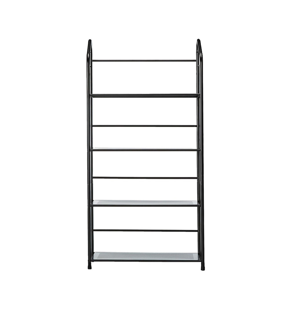 Black Four Shelf Metal Standing Book Shelf - Homeroots