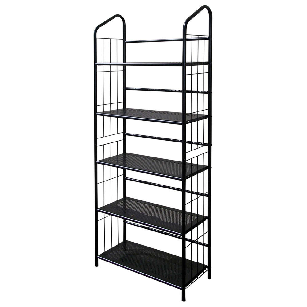 Black Five Shelf Metal Standing Book Shelf - Homeroots - Flyclothing LLC