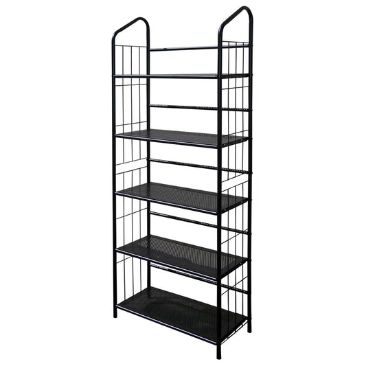 Black Five Shelf Metal Standing Book Shelf - Homeroots - Flyclothing LLC