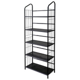 Black Five Shelf Metal Standing Book Shelf - Homeroots