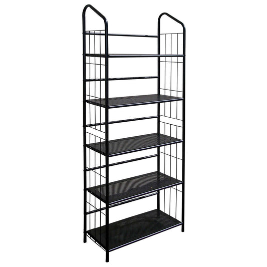 Black Five Shelf Metal Standing Book Shelf - Homeroots - Flyclothing LLC