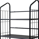 Black Five Shelf Metal Standing Book Shelf - Homeroots