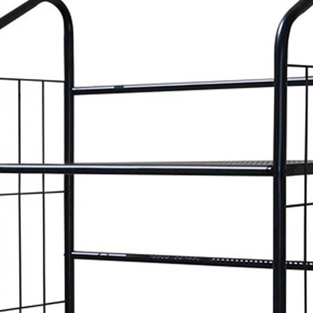 Black Five Shelf Metal Standing Book Shelf - Homeroots - Flyclothing LLC