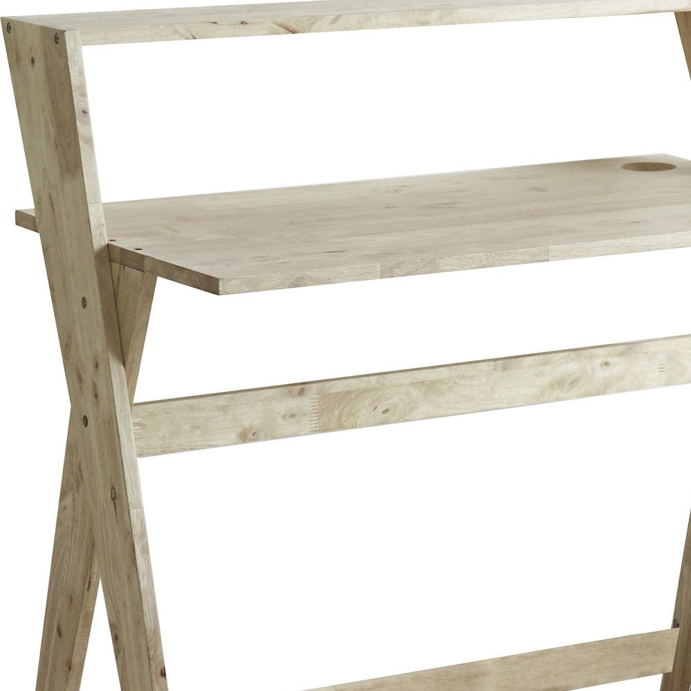 20" Natural Wood Writing Desk - Homeroots - Flyclothing LLC