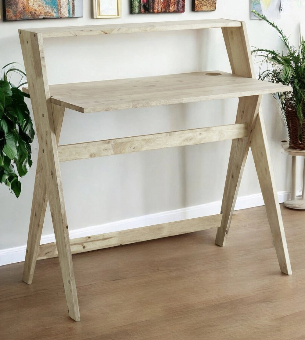 20" Natural Wood Writing Desk - Homeroots - Flyclothing LLC