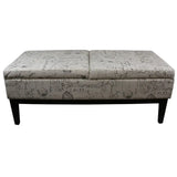 Black and White Vintage Postcard Print Dual Lift Storage Bench - Homeroots - Flyclothing LLC