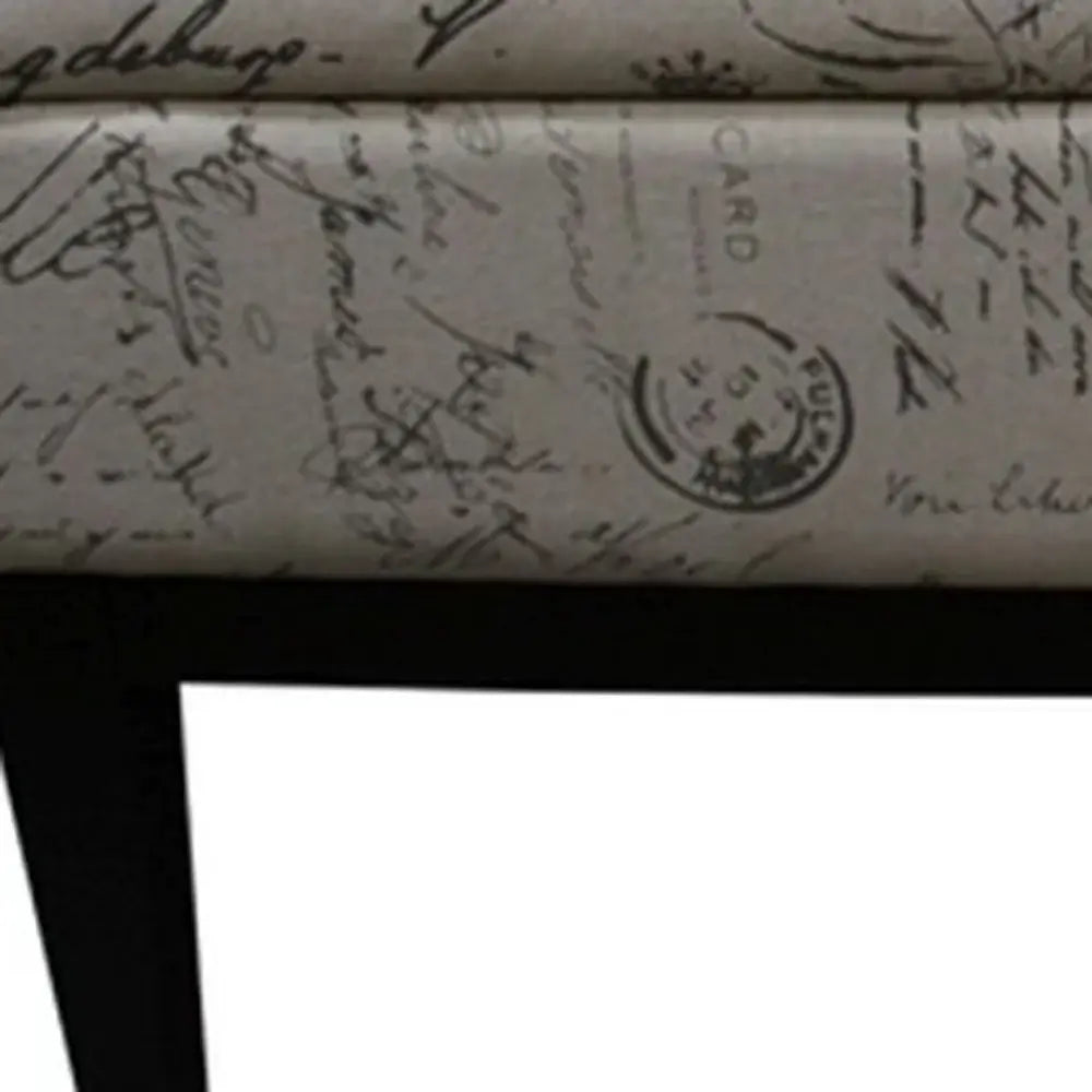 Black and White Vintage Postcard Print Dual Lift Storage Bench - Homeroots - Flyclothing LLC