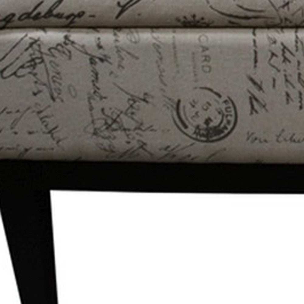 Black and White Vintage Postcard Print Dual Lift Storage Bench - Homeroots - Flyclothing LLC