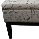 Black and White Vintage Postcard Print Dual Lift Storage Bench - Homeroots - Flyclothing LLC