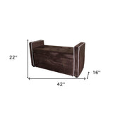 Brown Suede Shoe Storage Bench with Drawer - Homeroots - Flyclothing LLC