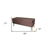 Cozy Brown Suede Storage Bench - Homeroots - Flyclothing LLC