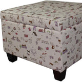 25" Tan Polyester Blend And Black Storage - Homeroots