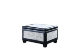 24" Black Upholstered Faux Leather Bench with Flip top - Homeroots