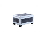 24" White and Black Upholstered Faux Leather Bench with Flip top - Homeroots - Flyclothing LLC