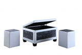 24" White and Black Upholstered Faux Leather Bench with Flip top - Homeroots - Flyclothing LLC