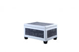 24" White and Black Upholstered Faux Leather Bench with Flip top - Homeroots - Flyclothing LLC