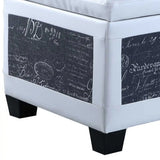 24" White and Black Upholstered Faux Leather Bench with Flip top - Homeroots - Flyclothing LLC