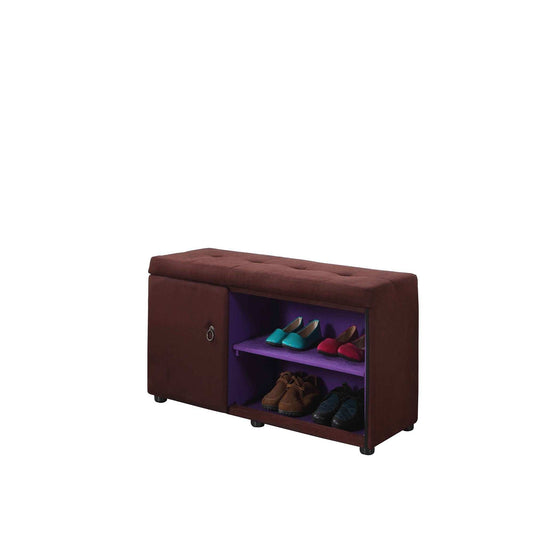 Brown and Purple Tufted Shoe Storage Bench - Homeroots - Flyclothing LLC