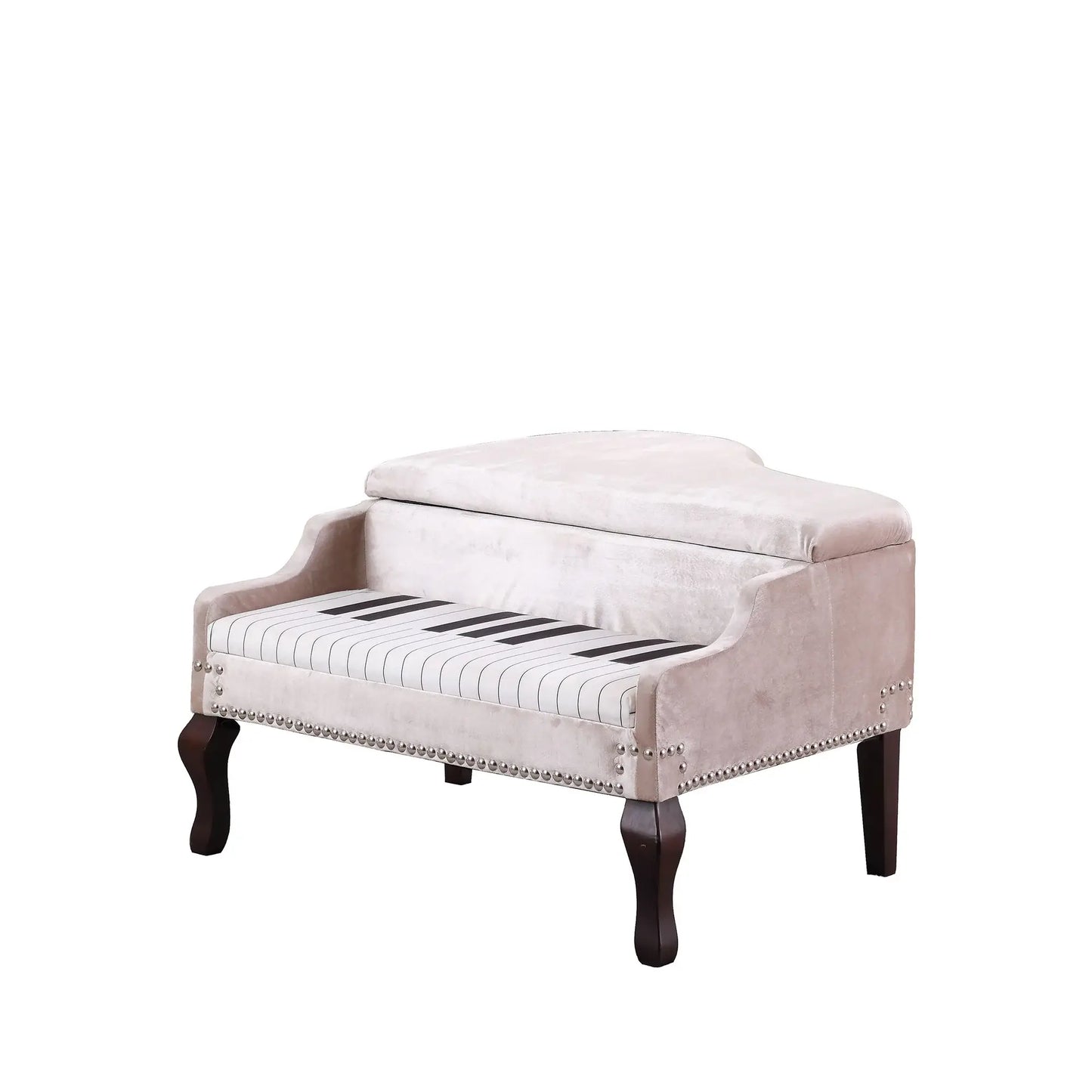 Silver Velour Baby Grand Piano Storage Bench - Homeroots - Flyclothing LLC