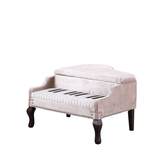 Silver Velour Baby Grand Piano Storage Bench - Homeroots - Flyclothing LLC