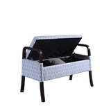 17" Black And Gray Upholstered 100% Polyester Trellis Entryway Bench With Flip Top - Homeroots