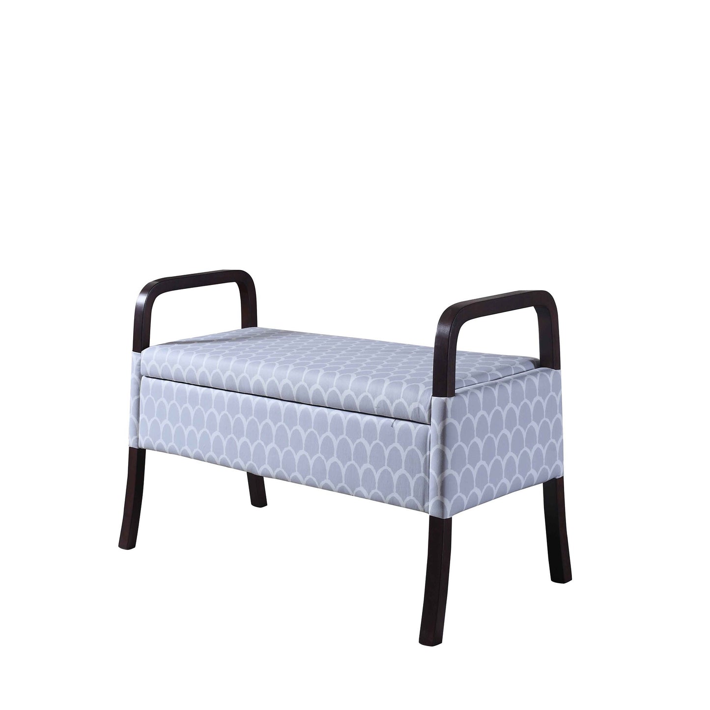17" Black And Gray Upholstered 100% Polyester Trellis Entryway Bench With Flip Top - Homeroots - Flyclothing LLC