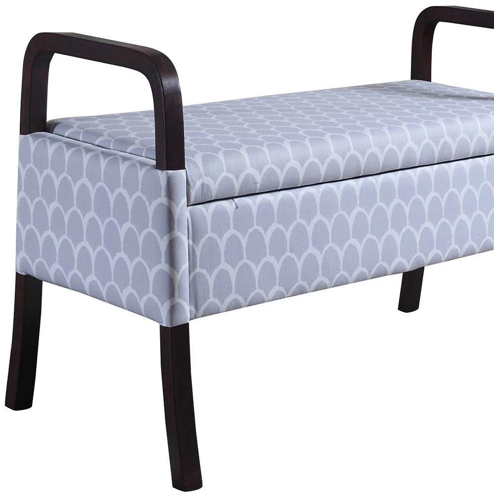 17" Black And Gray Upholstered 100% Polyester Trellis Entryway Bench With Flip Top - Homeroots - Flyclothing LLC