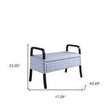 17" Black And Gray Upholstered 100% Polyester Trellis Entryway Bench With Flip Top - Homeroots - Flyclothing LLC