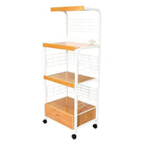 Mod White and Natural Microwave Kitchen Cart - Homeroots - Flyclothing LLC