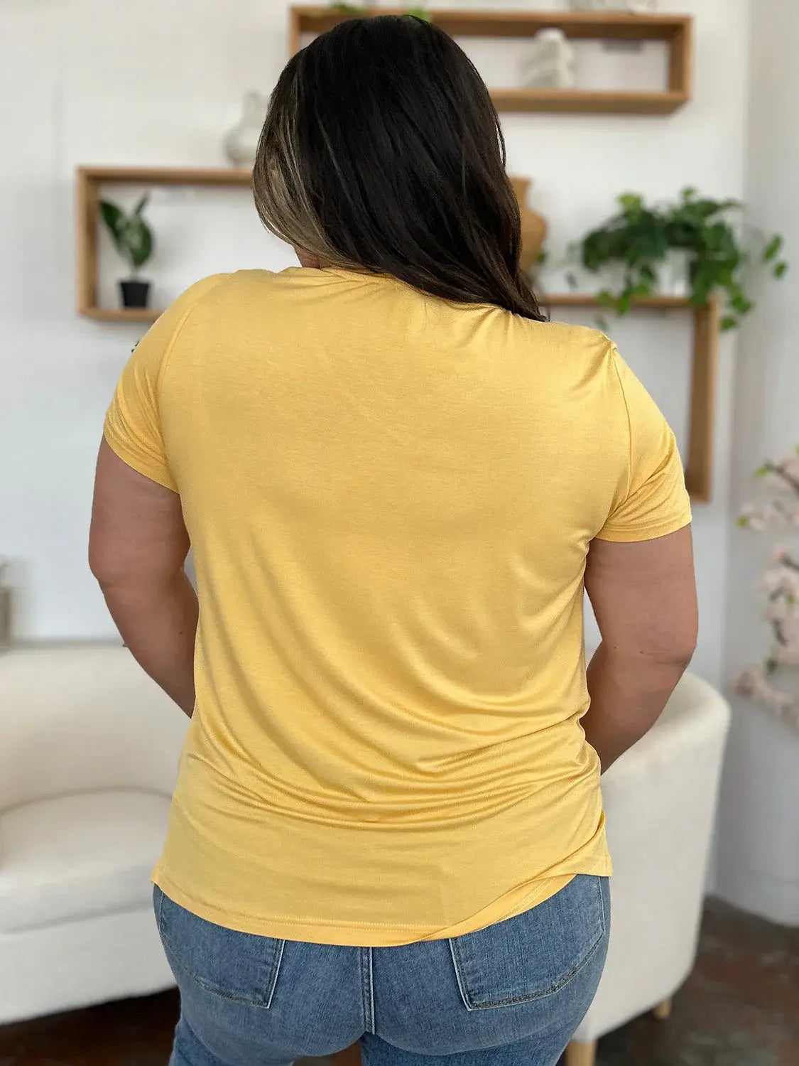 Basic Bae Bamboo Full Size V-Neck High-Low T-Shirt - ShopBasicbae - Flyclothing LLC