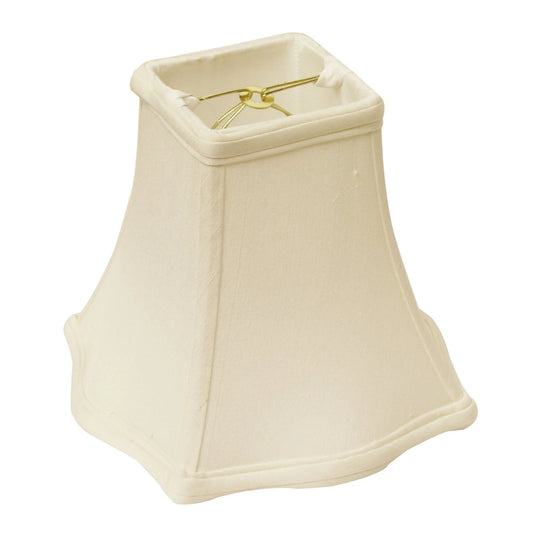 8" White Premium Square Monay Shantung Lampshade - Homeroots