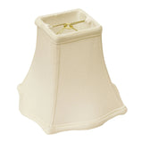 8" White Premium Square Monay Shantung Lampshade - Homeroots