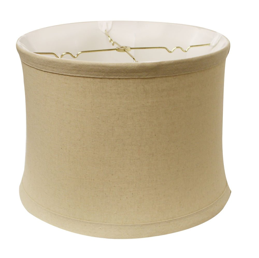 17" Rosewood Drum Trimmed Linen Lampshade - Homeroots