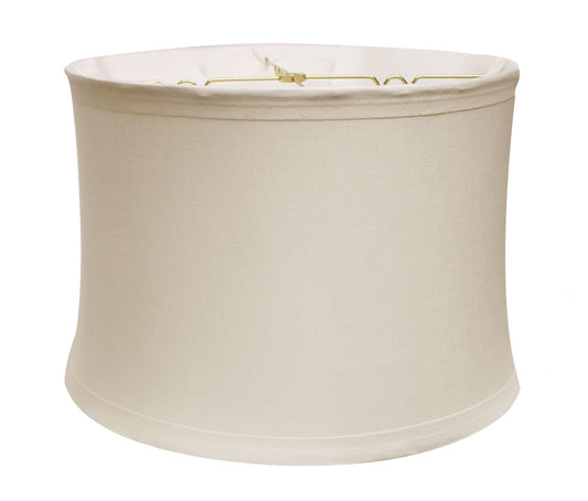 19" Snow Drum Trimmed Linen Lampshade - Homeroots
