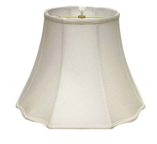 14" White Octagon Monay Shantung Lampshade - Homeroots